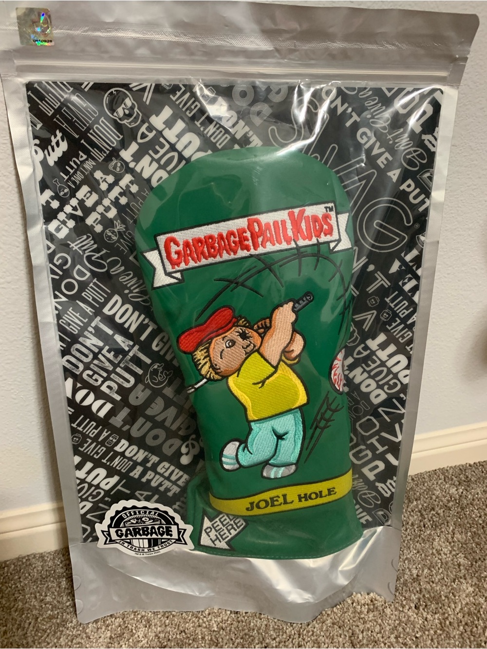 Garbage Pail Kids Joel Hole Green Golf Driver Headcover Sealed New 2025 Topps